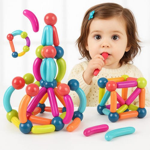Colorful STEM Magnetic Building Blocks Set