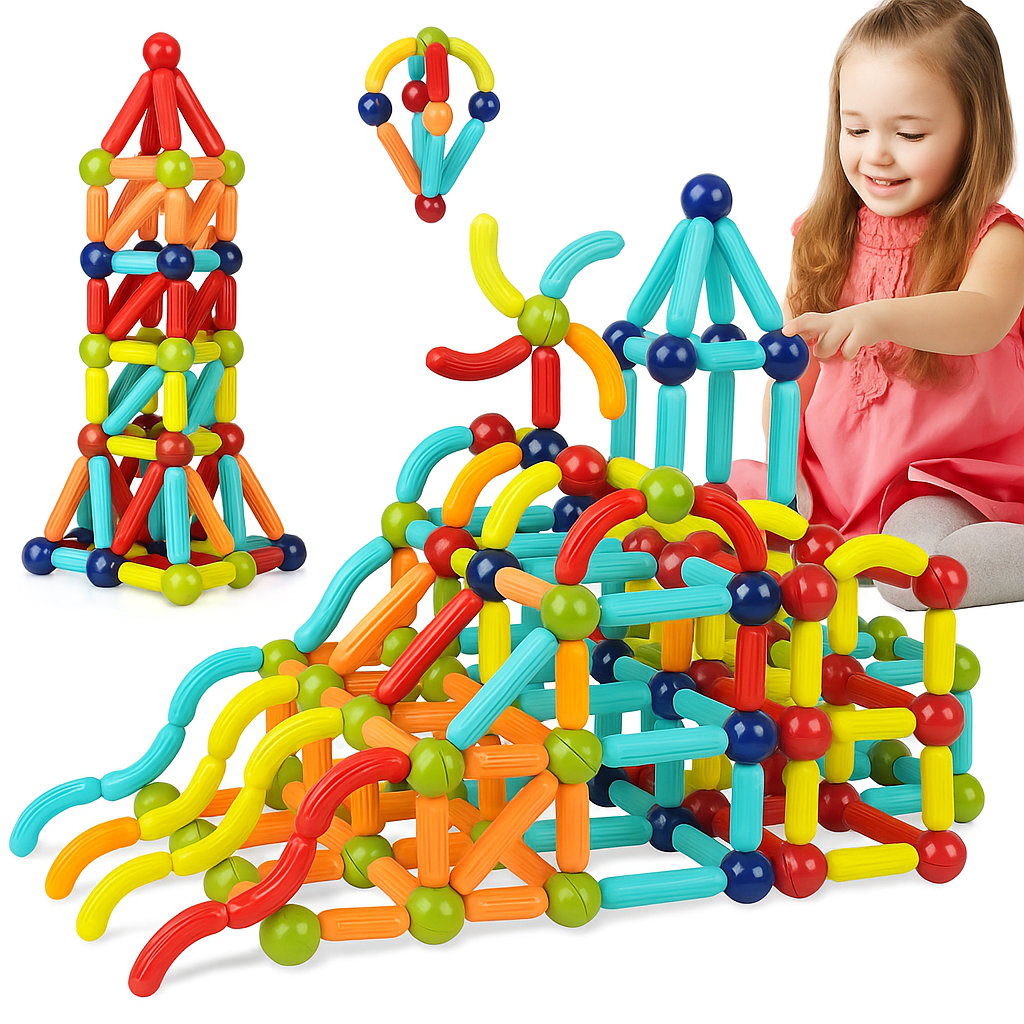 Colorful STEM Magnetic Building Blocks Set
