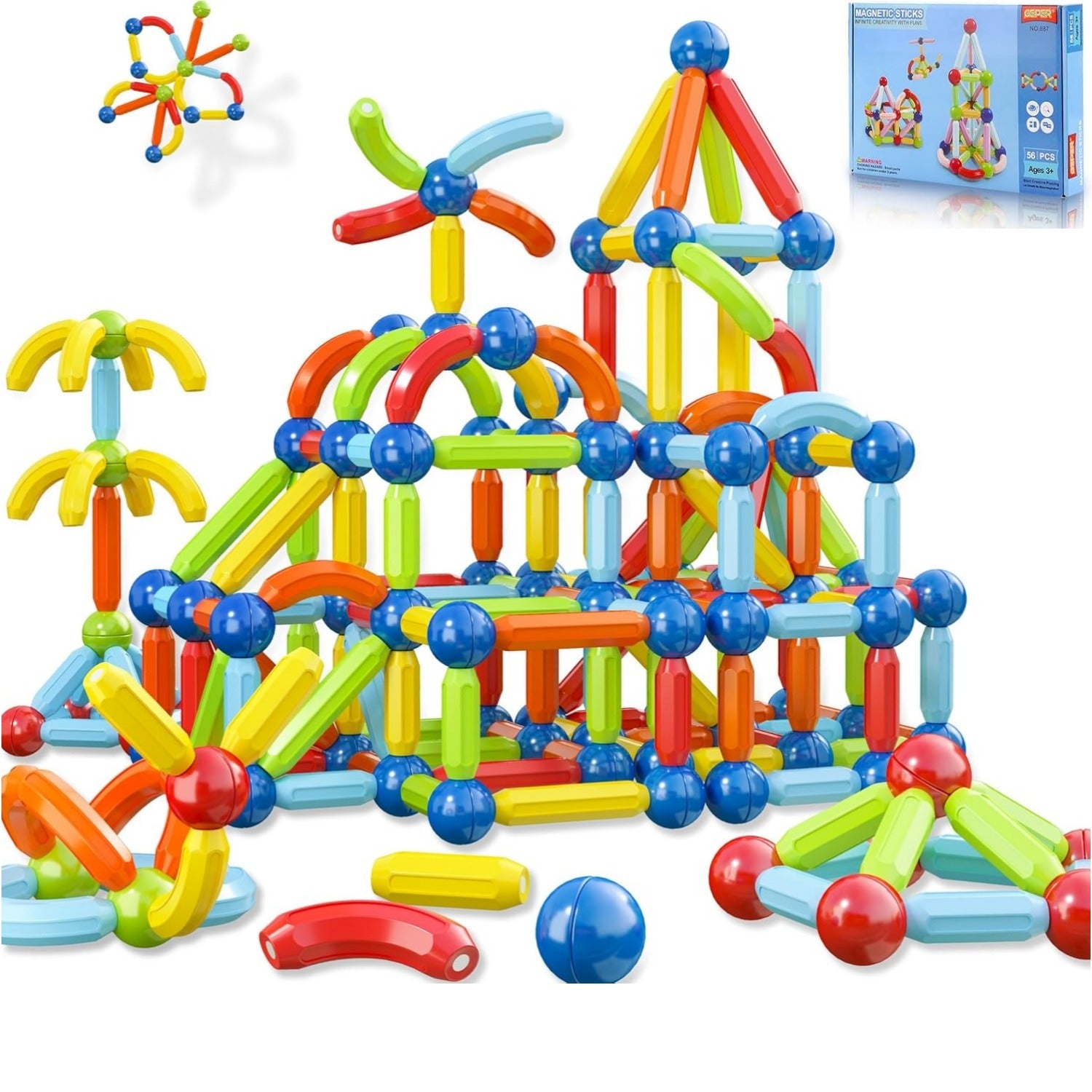 Colorful STEM Magnetic Building Blocks Set
