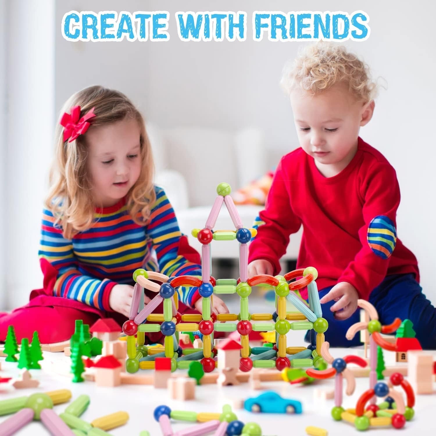 Colorful STEM Magnetic Building Blocks Set