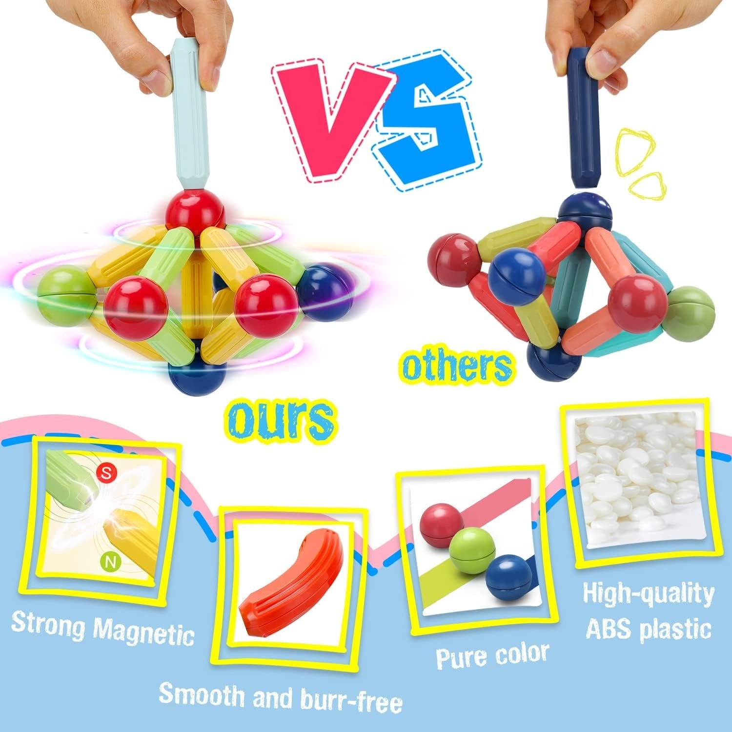 Colorful STEM Magnetic Building Blocks Set