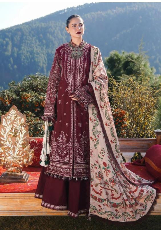 HUSSAIN REHAR 3 pc Unstitched Suit