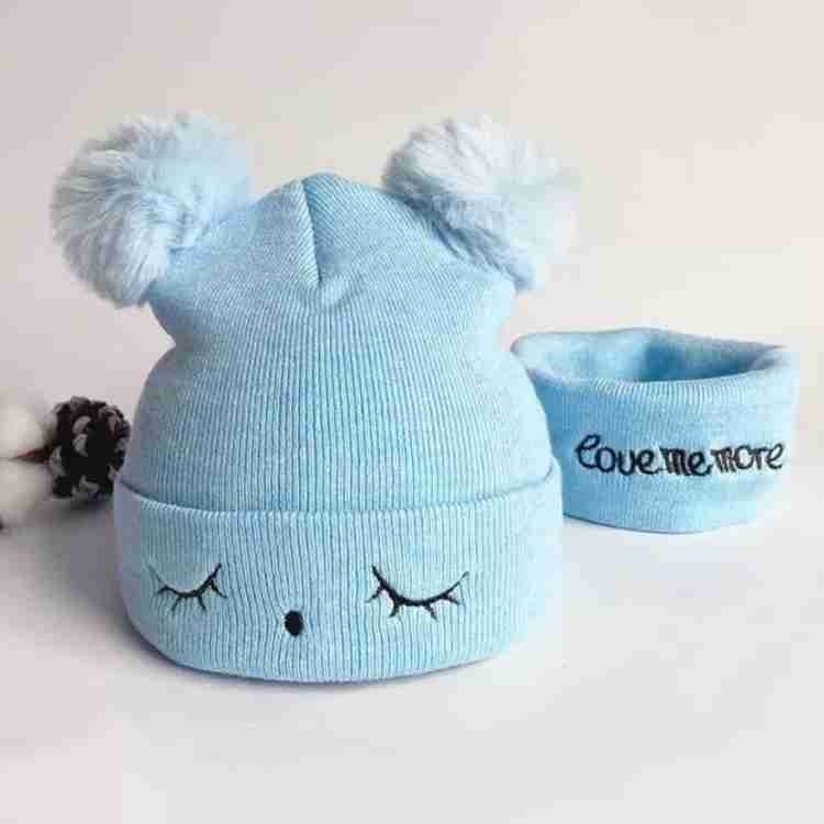 Kids Beanie Wool Cap With Neck Warmer