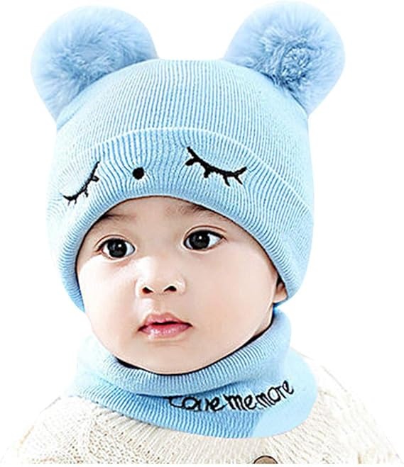 Kids Beanie Wool Cap With Neck Warmer